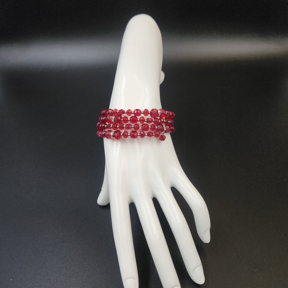 Red Glass Bead Bracelet